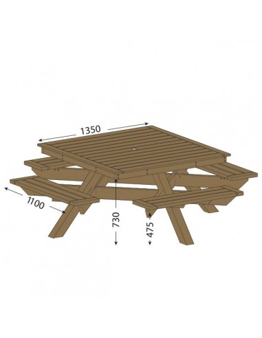 Table de Jardin CARRA - 8 Personnes