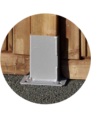 Pied de Poteau Gris Fermé pour poteau...