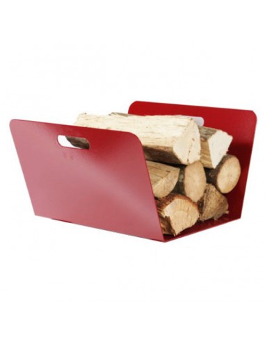 Panier à bûche bois Pratik Rouge