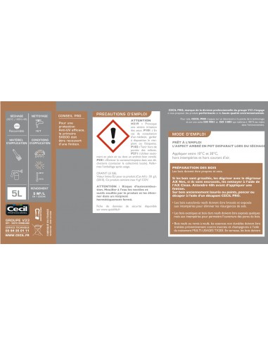 évite le bois grisé primaire anti grisaillement CECIL SX600 5 Litres
