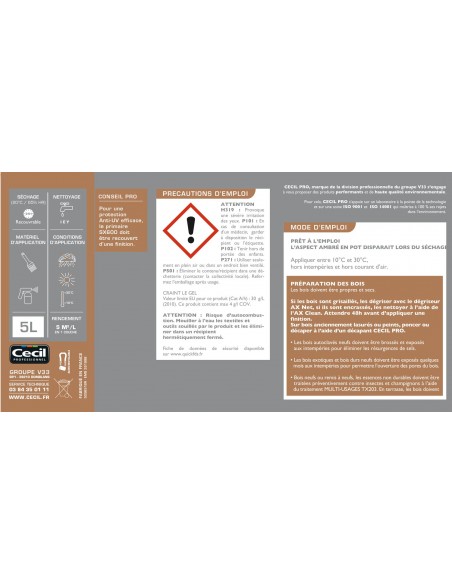 évite le bois grisé primaire anti grisaillement CECIL SX600 5 Litres