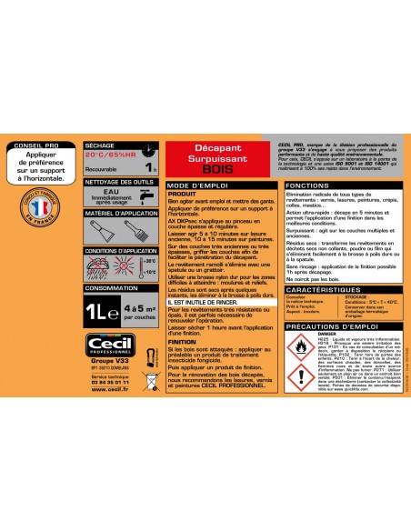 Utilisation décapant CECIL AXDKPSec surpuissant bois