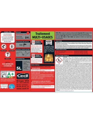 CECIL TX203 Traitement multi usages 5L Bois Environnement Services Dunkerque BES