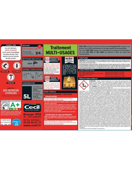 CECIL TX203 Traitement multi usages 5L Bois Environnement Services Dunkerque BES