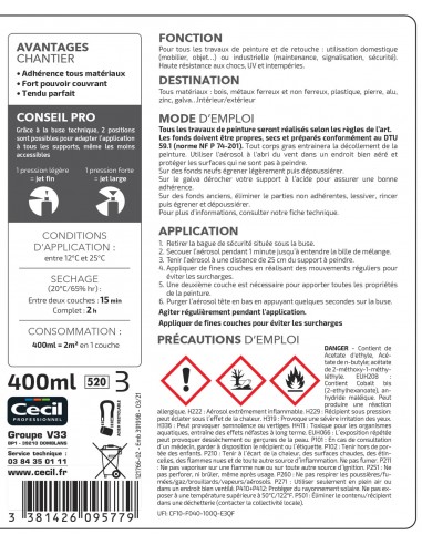 CECIL PA RAL - Peinture aérosol tous...