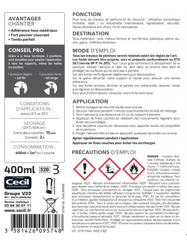 CECIL PA RAL - Peinture aérosol tous...