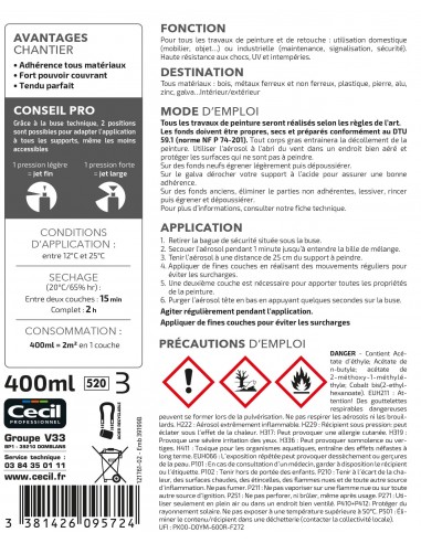 CECIL PA RAL - Peinture aérosol tous...