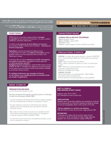 CECIL OPAQ SX - Saturateur Opaque...