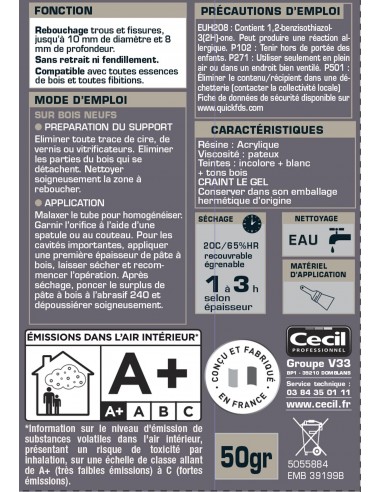 CECIL PBEX - Pâte à Bois - Chêne...